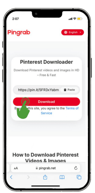 Bağlantıyı Pingrab'a yapıştırın