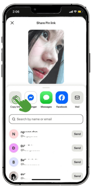 Pinterest bağlantısını kopyalayın