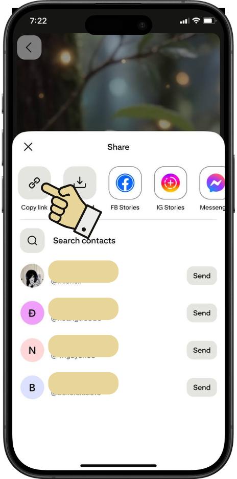 Copy the Pinterest link